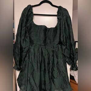 Lulu's Deep Green Textured Dress
